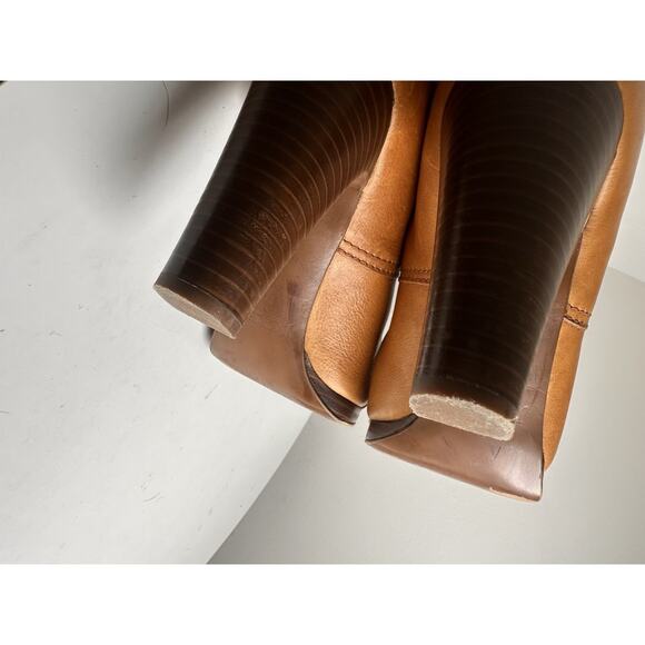 Vtg J Crew Leather LaceUp Heeled Ankle Booties Women Sz 7.5 Italian Made Granny - Picture 11 of 16